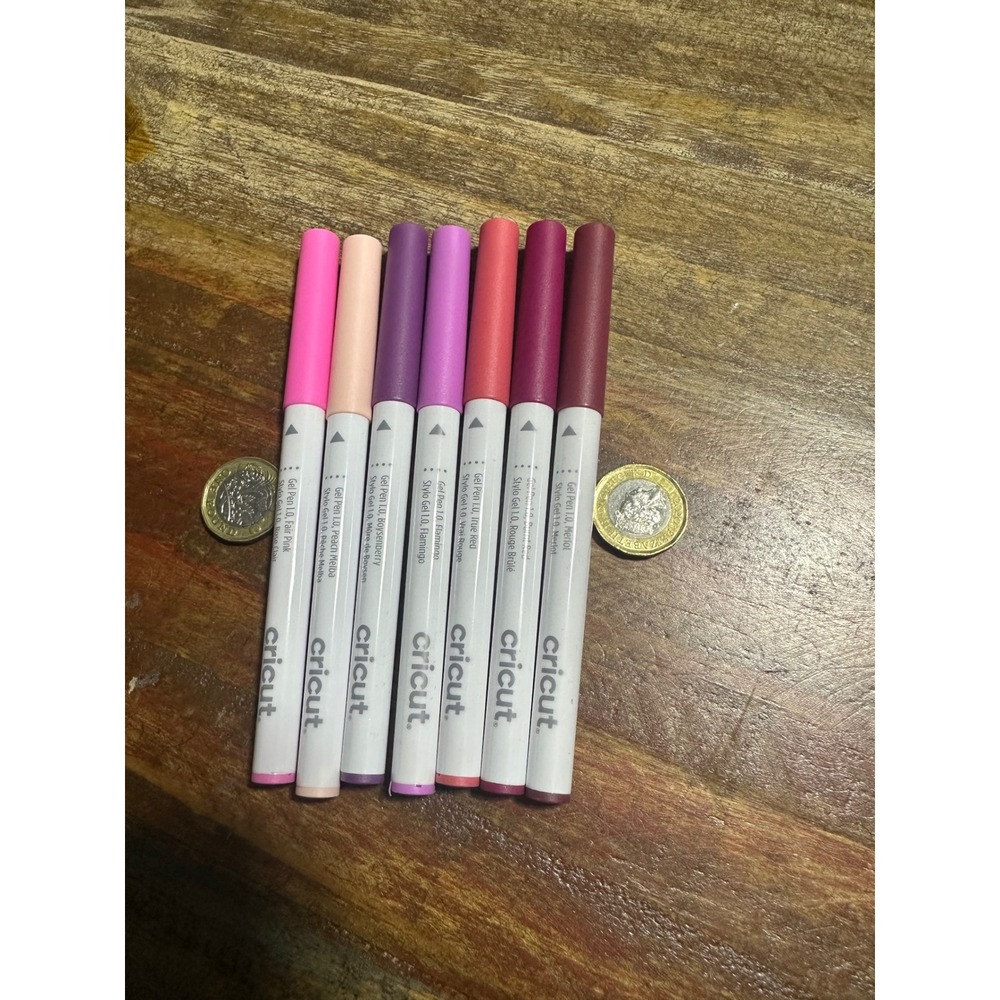 Cricut Gel Pen 1.0mm Set‎ of 7 Pink Purple Red Fair Pink Peach Melba Merlot